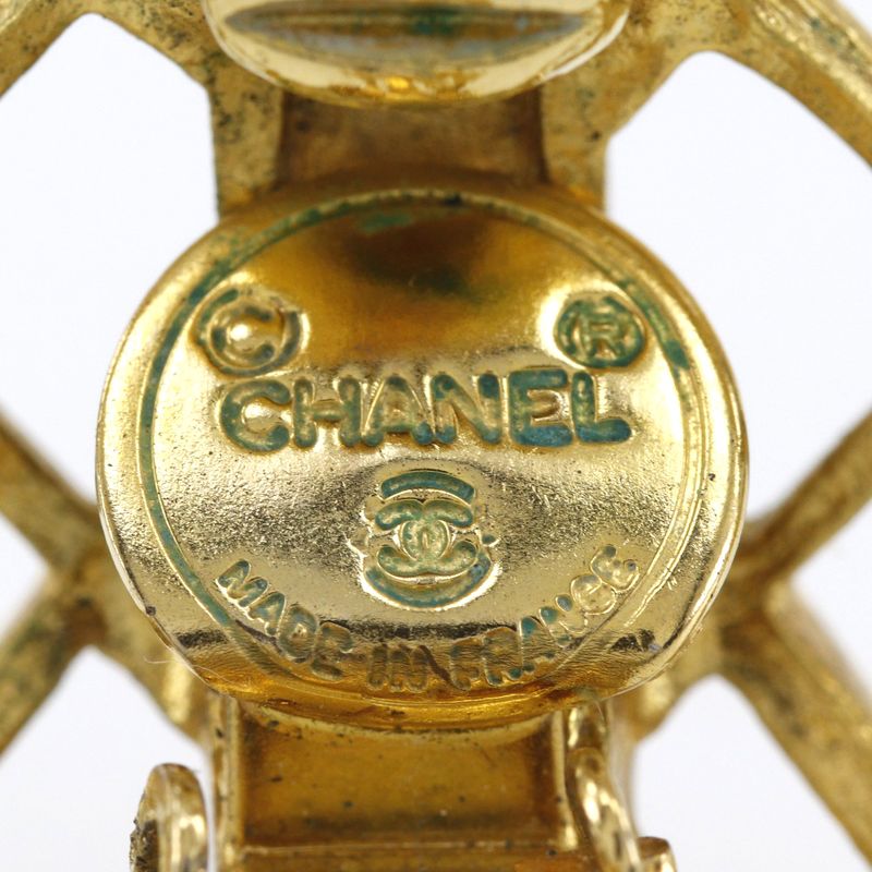 Chanel Logo Vintage Gold Plated Ladies 16.4g Earrings