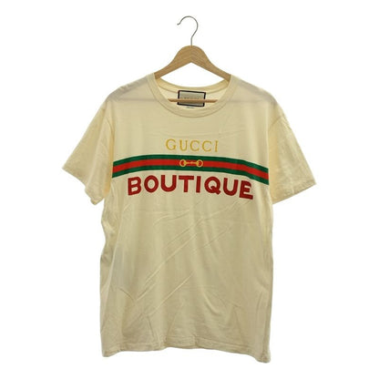 Gucci Boutique Webline Logo Print T-Shirt XS Ivory