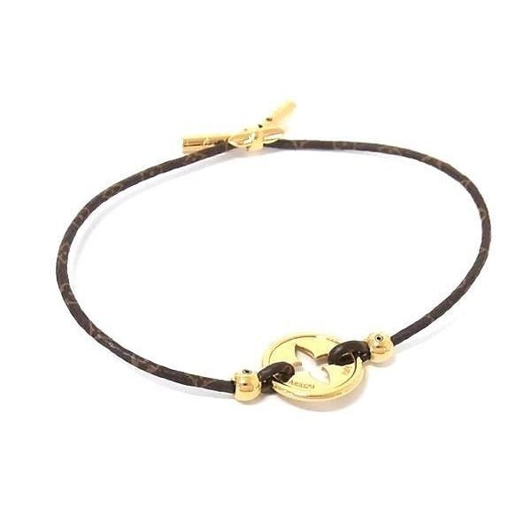 Louis Vuitton Bracelet Baby Flower Brown Gold Monogram