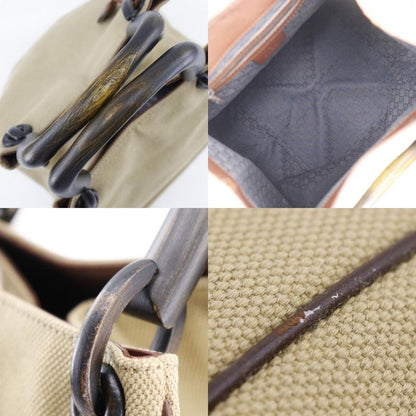 Gucci Wood Handle 106493 Canvas Beige Ladies Handbag
