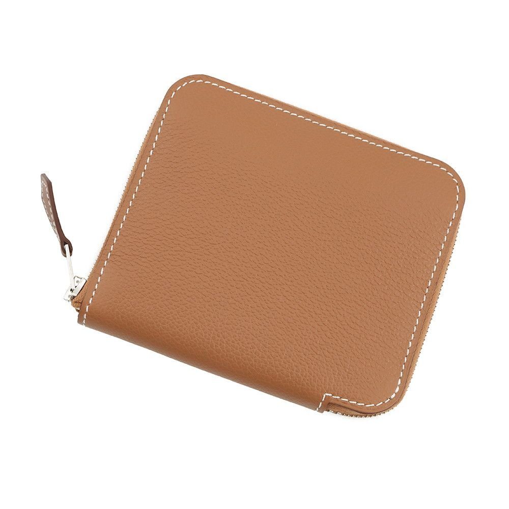 Hermes Coin Case Azappu Compact Silk in Gold Silver