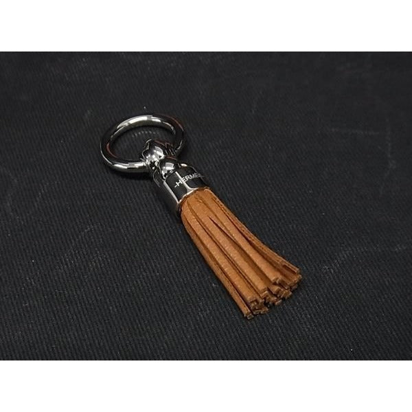 Hermes Leather Tassel Twirly Ring Accessory Brown At3346 — view 2