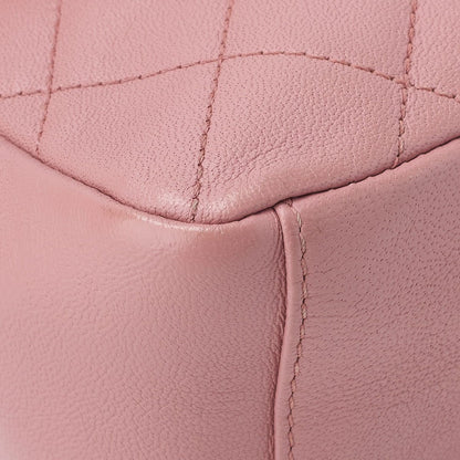 Chanel Mini Matelasse Round Flap Chain Shoulder Lambskin Pink With Gold