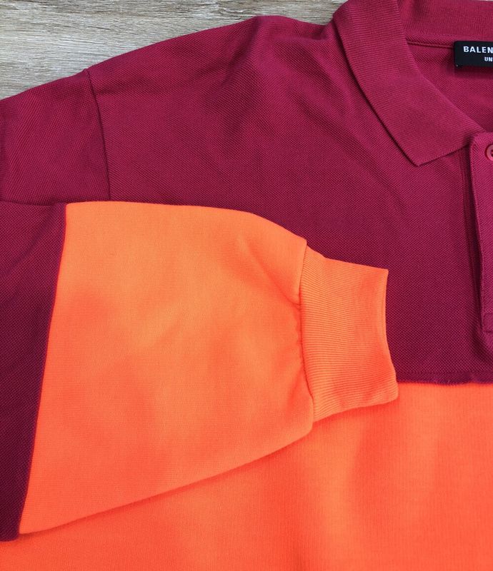 Balenciaga Beautiful Patchwork Long Sleeve Polo Shirt 657073 Men's Size XXS