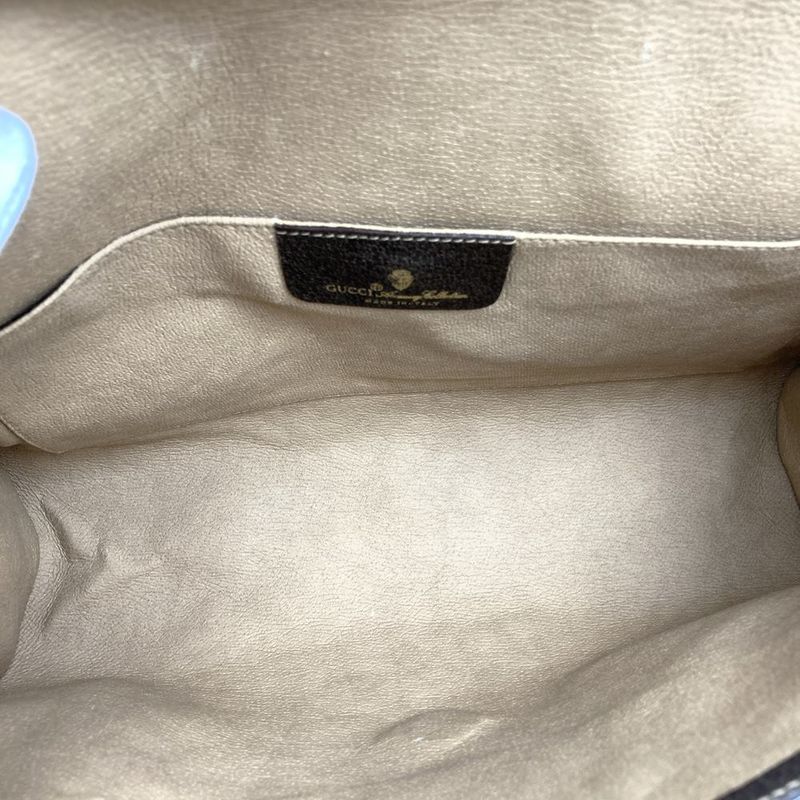Gucci 156 01 031 GG Supreme Sherry Line Clutch Bag Second Bag Brown PVC Vintage