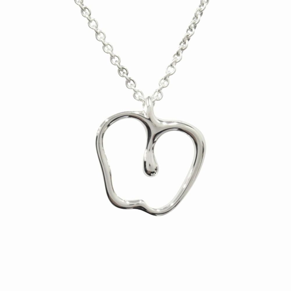 Tiffany & Co Polished Apple Motif Necklace Pendant Silver