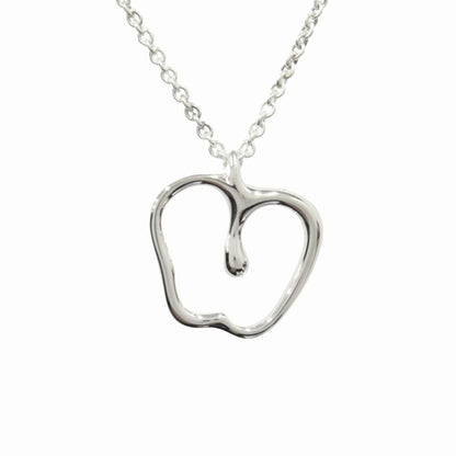 Tiffany & Co Polished Apple Motif Necklace Pendant Silver