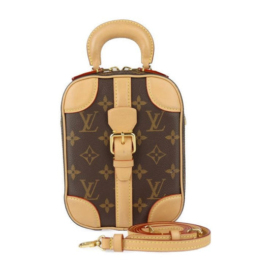 Louis Vuitton Valisette Vertical Handbag Monogram Canvas Leather Brown