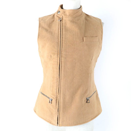 Hermes 100% Cotton Serie Button H Motif Padded Zip Up Padded Vest Beige 36 Made