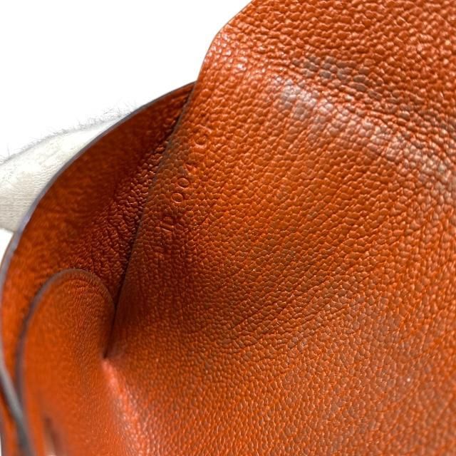 Hermes Calviduo Card Case Coin Case Pass Case Coin Purse Foldable Chevre Orange
