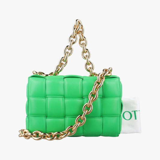 Bottega Veneta The Chain Cassette Green Lambskin B09108320p