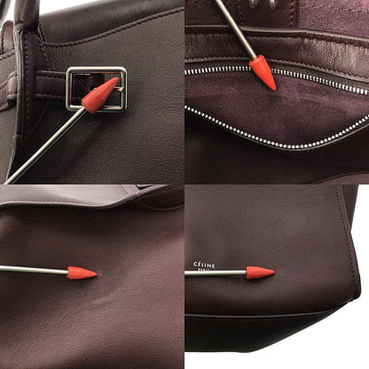 Celine - Big Bag Small 2-way Shoulder Bag Calfskin Burgundy Women
