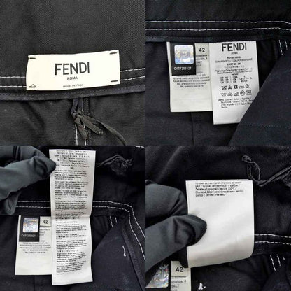 Fendi Zucca Skirt White Stitch Black 42 Size Fq7160 Women's Apparel