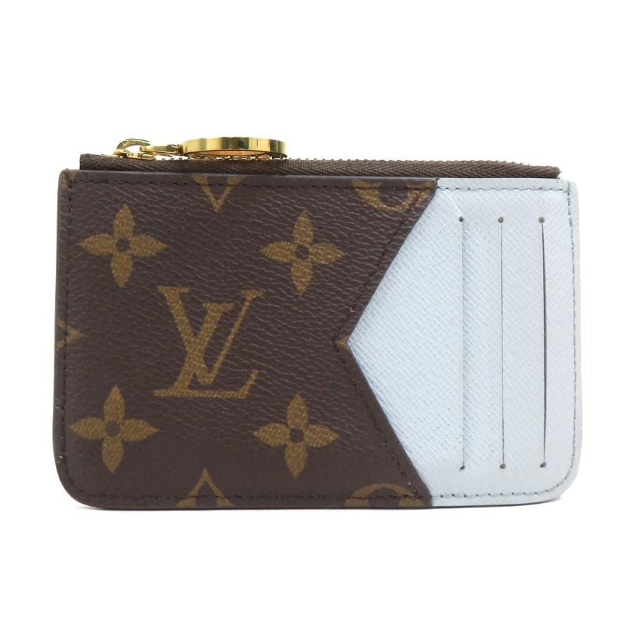 Louis Vuitton Card Case Coin Holder Romy Brown Light Blue