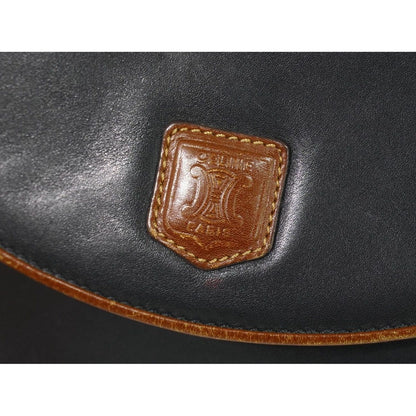 Celine Leather Shoulder Bag Pochette Black — view 7