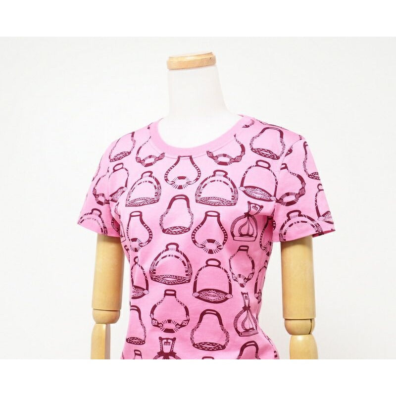 Hermes Cut And Sewn Size 34 Stirrup Illusion Short Sleeve T-Shirt All Over — view 3
