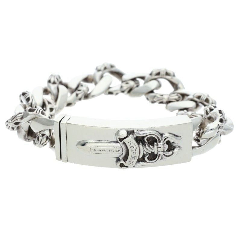 Chrome Hearts ID Dagger ID Fancy Link Silver Bracelet