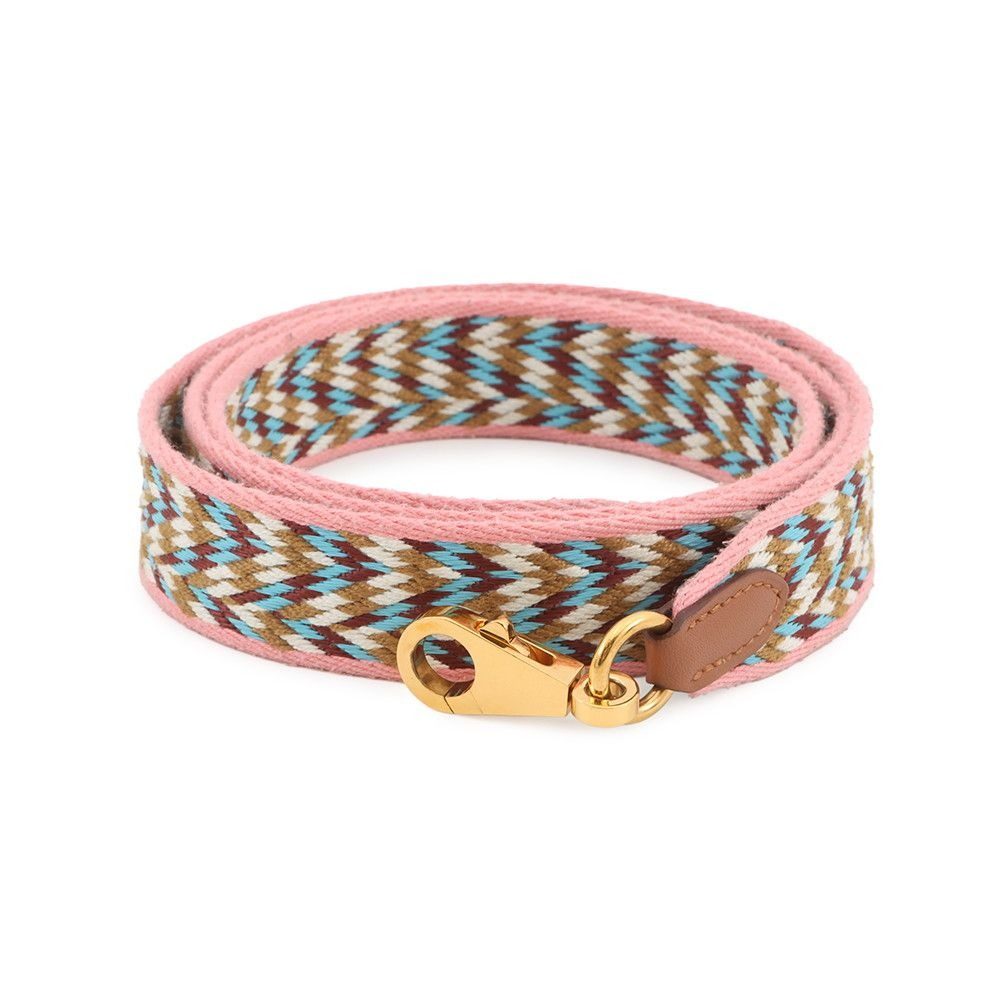 Hermes Shoulder Strap Bandouliere Sangle Allegro Rose Dete White Rouge Vif Gold