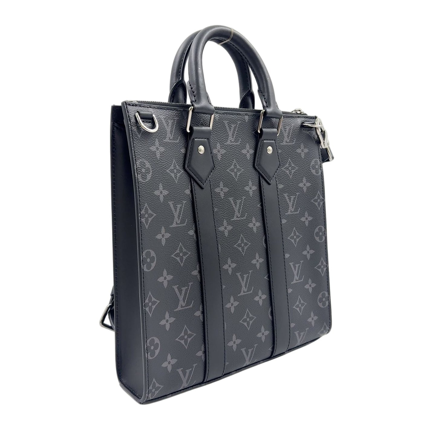 Louis Vuitton Sac Plat Cross 2-Way Shoulder Leather Black Handbag Silver — view 2