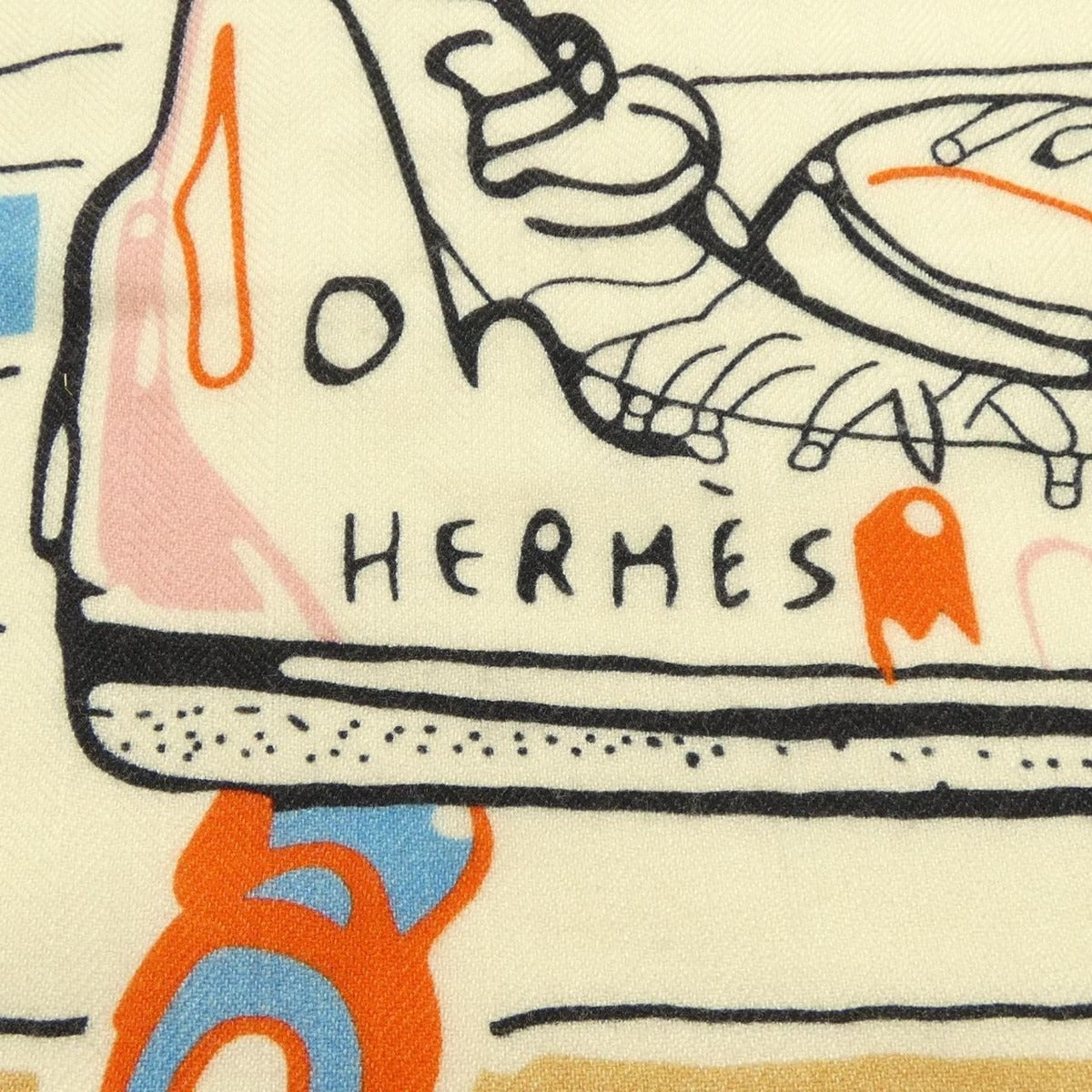 Hermes Rayures D' Ete Carre Shawl White Blue Green Pink — view 4