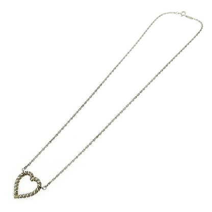 Tiffany & Co Silver Gold Twisted Heart Necklace 7.9g 925 750 Engraved 393969