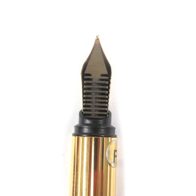 Cartier Vintage Panther Nib 18K F Nib Must De Cartier Capped Fountain Pen Gold
