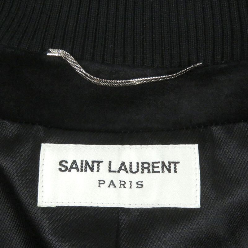 Saint Laurent Paris 344674 Eddie Period Suede Leather Jacket Blouson Black 50