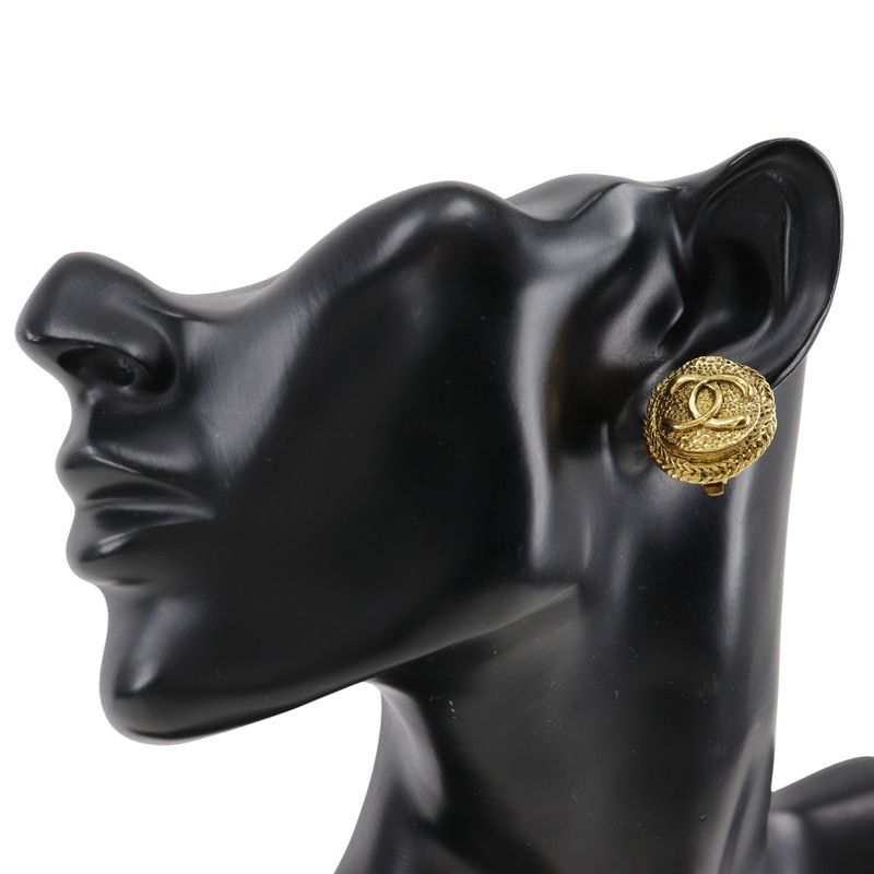 Chanel Coco Mark Vintage Gold Plated Ladies 14.0g Earrings
