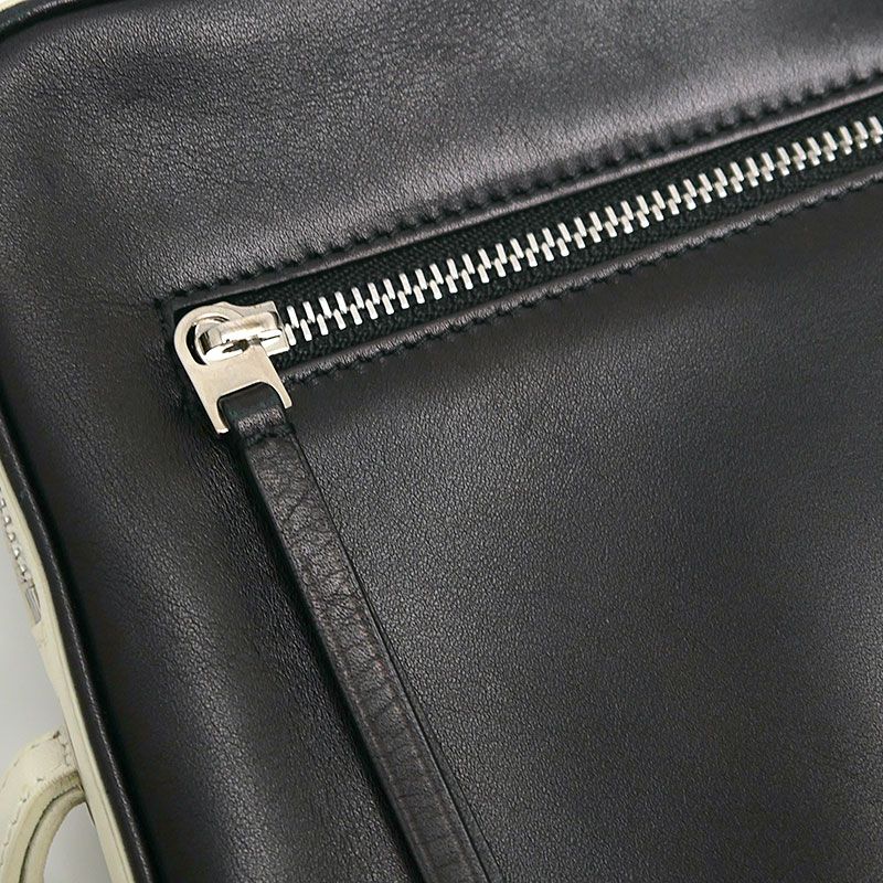 Celine Clutch Bag Second Bag Black And Ivory Leather