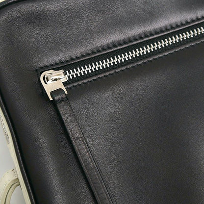 Celine Clutch Bag Second Bag Black And Ivory Leather