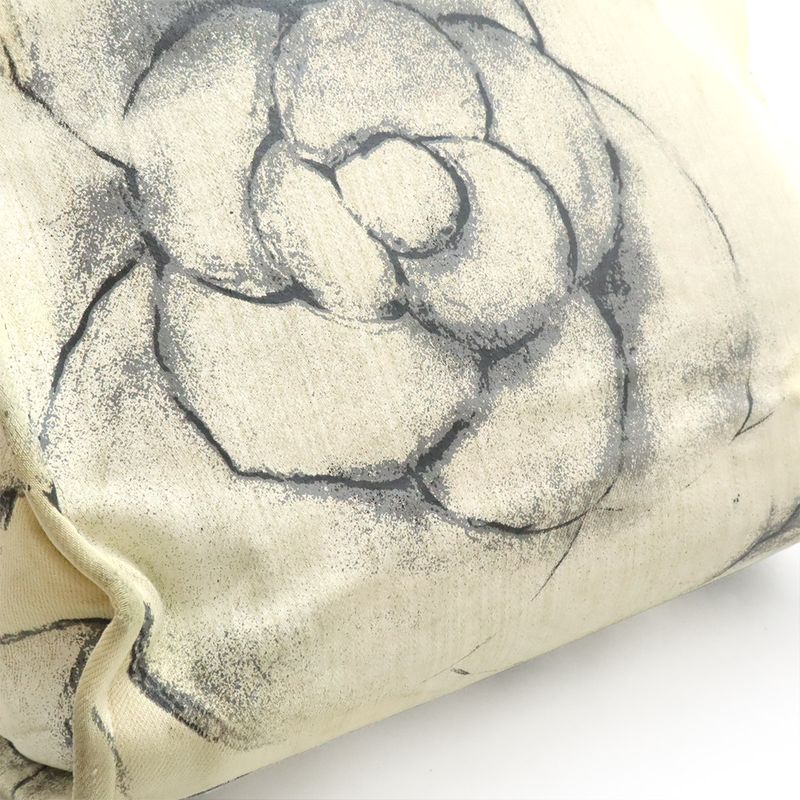 Chanel Coco Mark Camellia Tote Bag Shoulder Bag Shoulder Canvas Leather Off