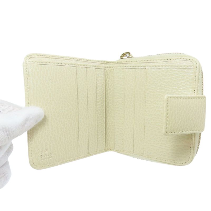 Gucci 346056 Outlet GG Bifold Wallet With Coin Purse Canvas Calf Women