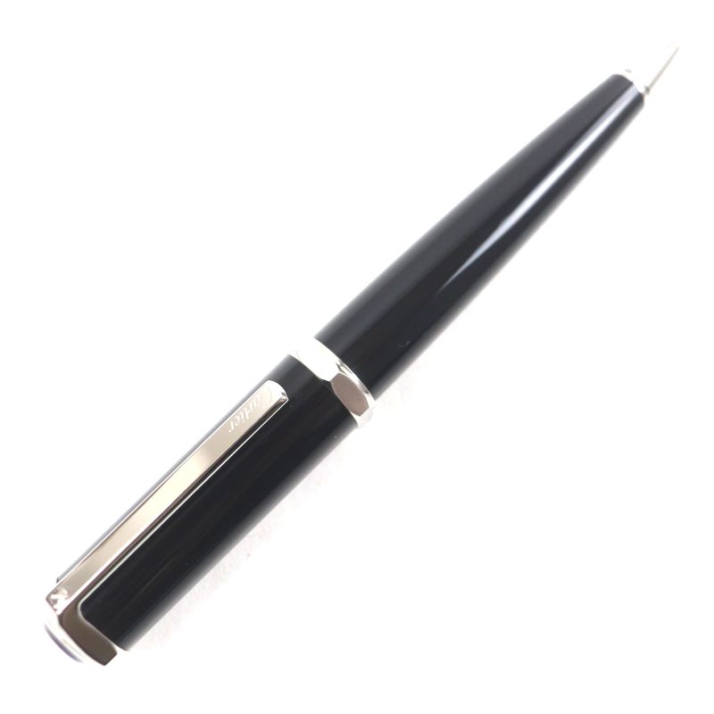 Cartier Santos Dumont Black Composite Logoed Twist Ballpoint Pen Black Silver