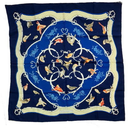 Hermes Scarf Carre90 Key to Freedom Lacledeschamps Blue