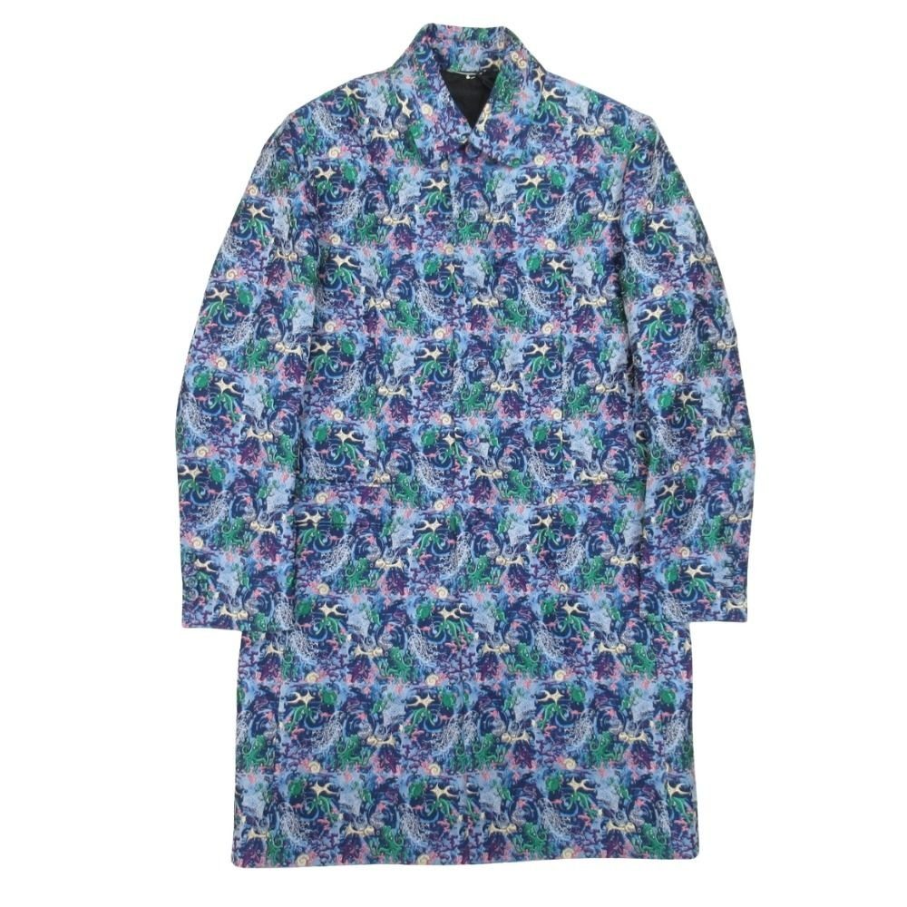 Dior Homme Kenny Shaaf Art Jacquard Color Coat Jacket 48 Navy