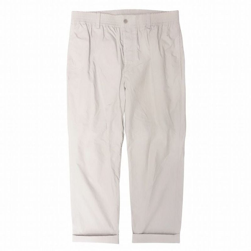 Hermes Easy Pants Cotton Button Fly Cropped Tapered Bottoms 44 L Off White