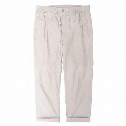 Hermes Easy Pants Cotton Button Fly Cropped Tapered Bottoms 44 L Off White