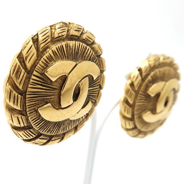 Chanel Earring Vintage GP Coco Mark Round Diameter Approx 3cm (1.18in) Pawnshop