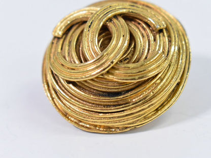 Authentic Chanel Coco Mark Earrings GP Gold Plated Coco Mark Accessories