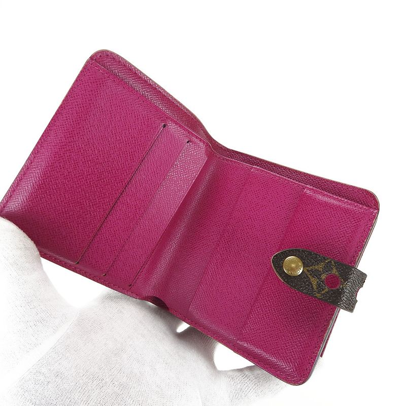 Louis Vuitton Bifold Wallet M95188 Monogram Perfot Fuchsia Brown Gold Hardware
