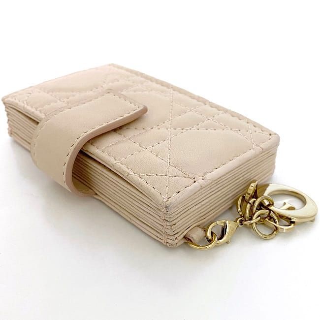 Christian Dior Card Case Beige Lady Dior Cannage