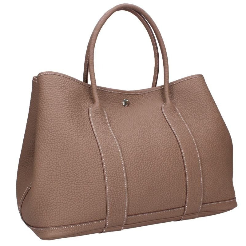 Hermes Garden Party PM Engraved W Negonda Etoupe Handbag