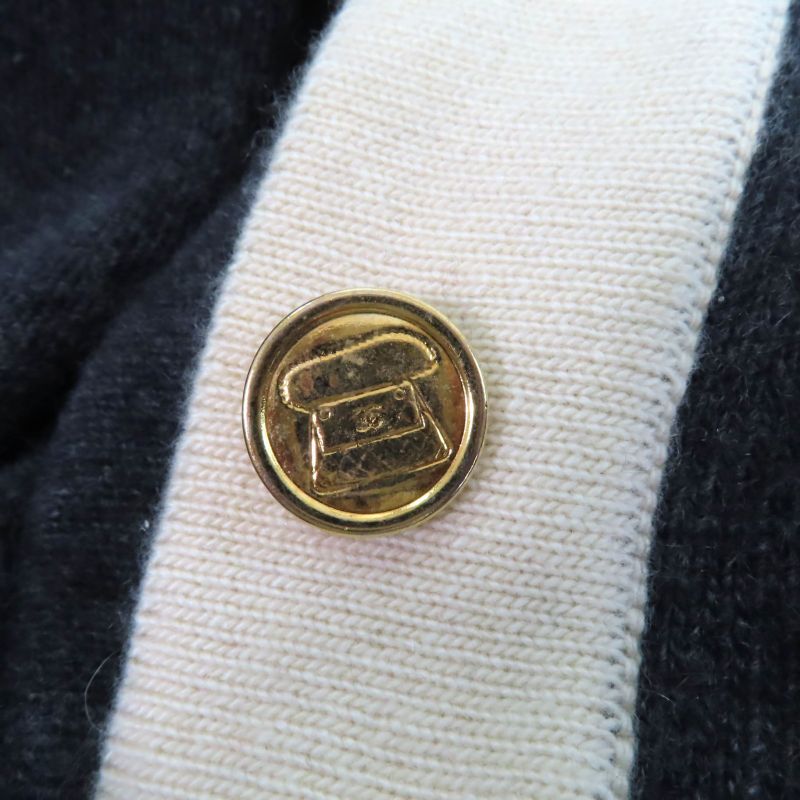 CHANEL Vintage 100% Cashmere Coco Mark Buttons Long Length Long Sleeves Knit