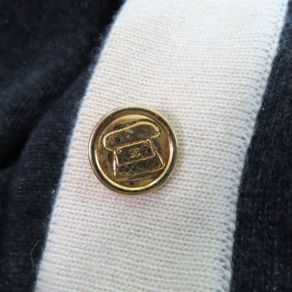 CHANEL Vintage 100% Cashmere Coco Mark Buttons Long Length Long Sleeves Knit