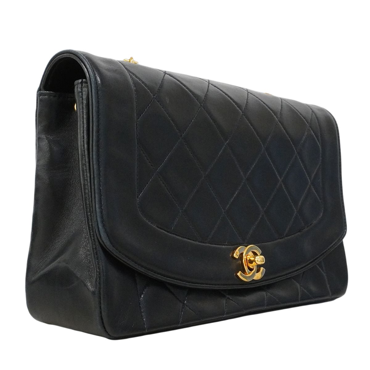Chanel Shoulder Bag Diana Lambskin Black Gold — view 2