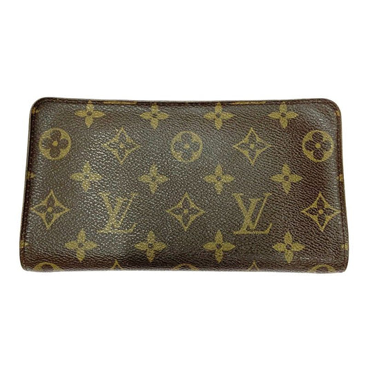 Louis Vuitton M61727 Monogram PVC Porte Monnaie Zip Long Wallet Brown 403692