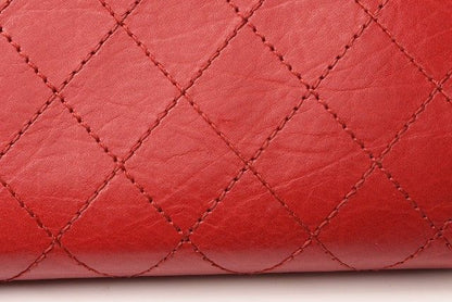 Chanel Long Wallet Leather Rouge Red Vintage Silver Hardware