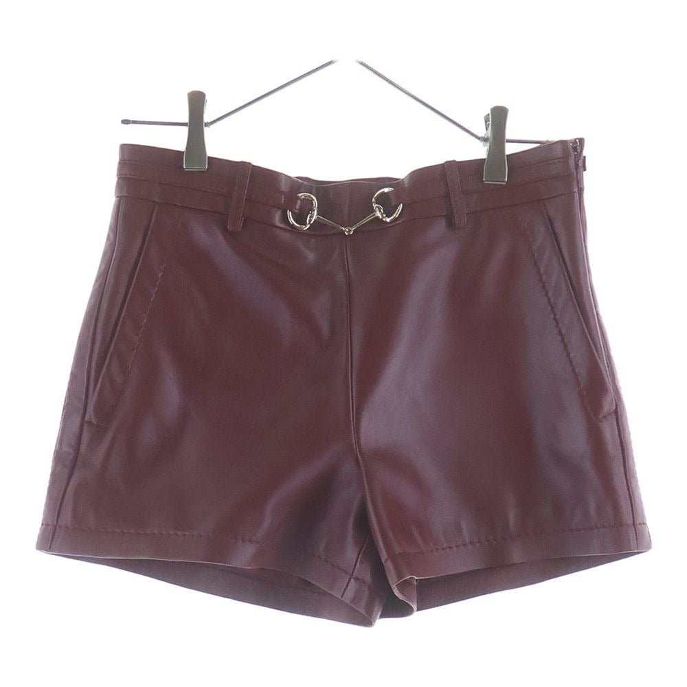 Gucci Horsebit Leather Shorts Red Pants Bordeaux