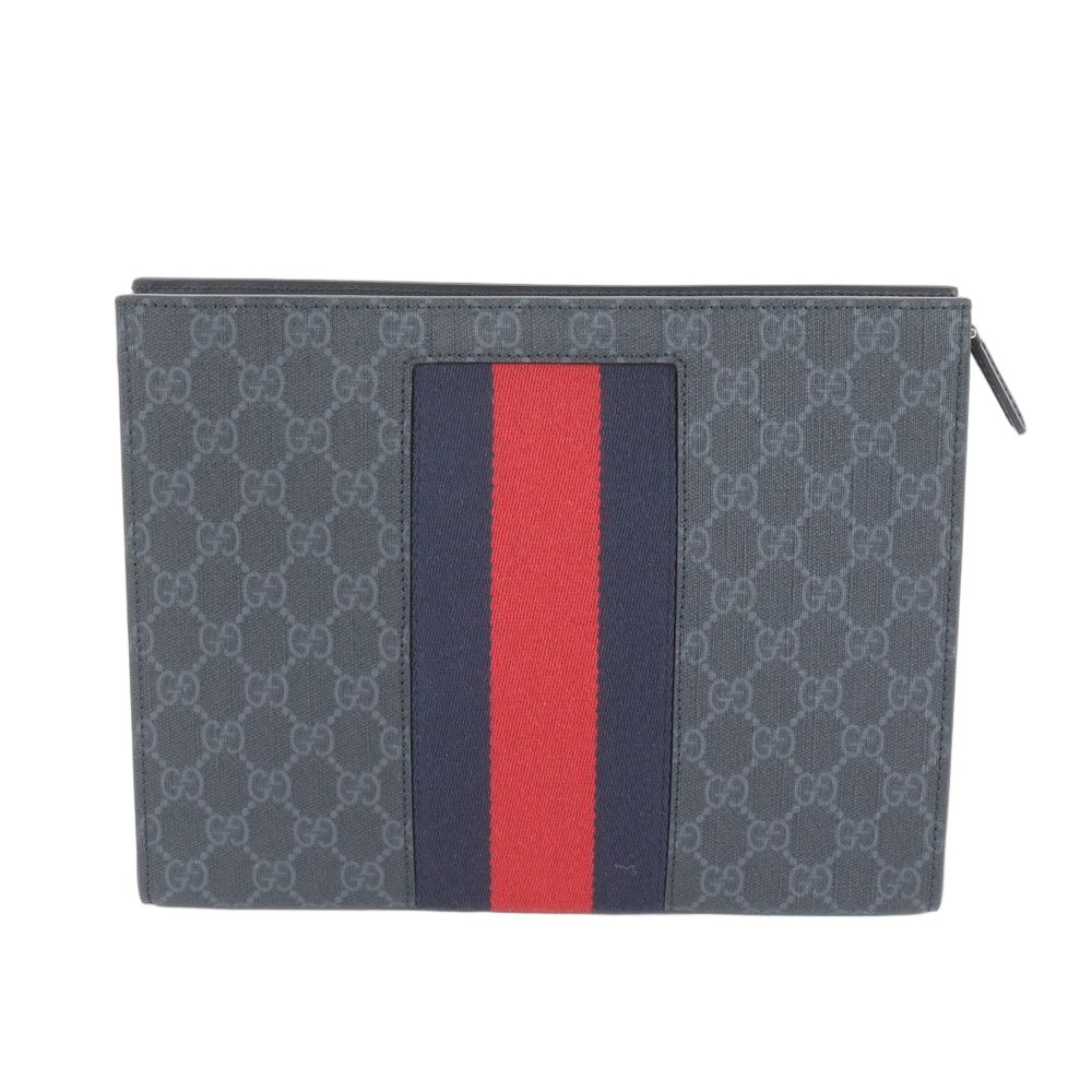 Gucci GG Supreme Sherry Line Leather Clutch Pouch Business — view 2