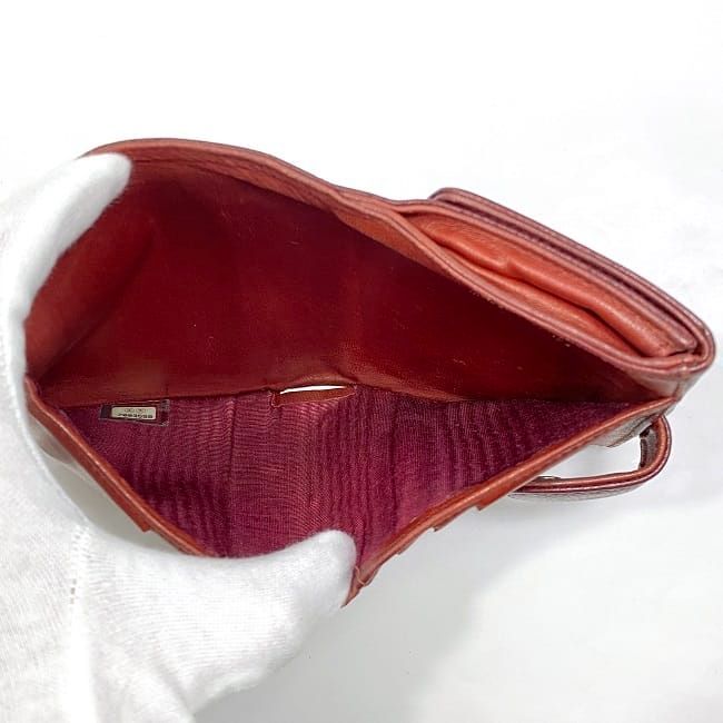 Chanel Bifold Wallet Ec22876 Red Coco Mark A13496